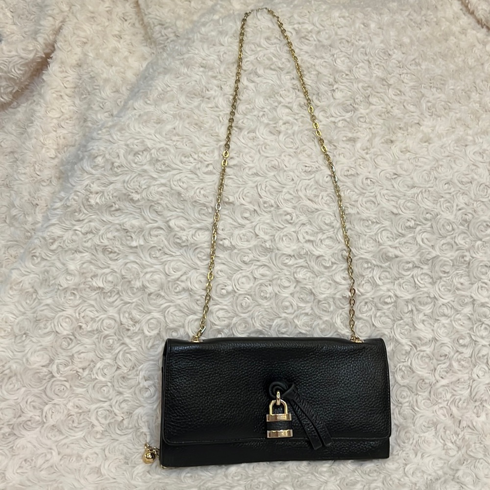 Black leather wallet/clutch